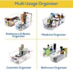 KICHLY Hochwertige vorratsschrank küche organizer - Set von 8 (4 grosse, 4 kleine Behälter) Stauraum für kühlschrank, Schränke, Regale, spülbecken, kosmetik Büromaterial, werkzeug organizer - BPA frei – Bild 7
