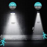 Solarleuchte für Aussen, HETP 78 LED Solarlampe Aussen 180° Superhelle Solarleuchte mit Bewegungsmelder Sicherheitswandleuchte 3 Modi Wasserdichte Wandleuchte Garten [Energieklasse A+++] – Bild 4
