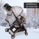 Handwärmer Kinderwagen Handschuhe Handmuff mit warme Fleece und Baumwolle Innenseite Wasserdicht und Winddicht Stroller Handmuff Universalgröße für Kinderwagen, Buggy – Bild 2