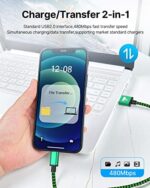 iPhone Ladekabel, Lightning Kabel, Schnellladekabel iPhone MFi Zertifiziert iPhone Kabel Nylon Langes USB Ladekabel für iPhone 11 12 13 Pro Max Mini XR XS X 10 8 7 6 6s Plus SE 2020, iPad Air – Bild 4