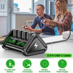 OIVO Xbox Controller Akku für Xbox One/Xbox Series X|S/Elite Controller mit Akkuladegerät, 4 x Grosse Kapazität wiederaufladbare Xbox Akku, Xbox Battery Pack und Ladestation mit EIN-/Ausschalter – Bild 7