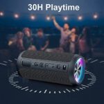 Ortizan Bluetooth Lautsprecher mit Licht, Musikbox Tragbarer Bluetooth Box mit IPX7 wasserdicht, Dualen Bass Treibern, 30h Akku, Freisprechfunktion für Phone, Draussen – Bild 5