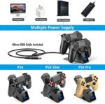 OIVO PS4 Controller Ladestation, Controller Ladestation Charger mit 1,8-Stunden-Ladechip, PS4 Ladegerät Docking Station für Sony Playstation 4/PS4/Pro/PS4 Slim Controller – Bild 6