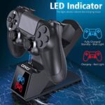 OIVO PS4 Controller Ladestation, Controller Ladestation Charger mit 1,8-Stunden-Ladechip, PS4 Ladegerät Docking Station für Sony Playstation 4/PS4/Pro/PS4 Slim Controller – Bild 2