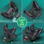 OIVO Xbox Controller Ladestation mit 2-Packs Wiederaufladbaren Akku für Xbox One/Xbox Series X/S, Xbox One Controller Ladestation mit 2x1300mAh Wiederaufladbaren Akku – Bild 4