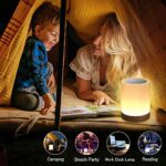 Nachttischlampe Touch Dimmbar, LED Smart NachtLicht Stimmungslicht Schreibtischlampe, USB Aufladbar, Tragbar, FarbWechsel 256 RGB für Kinder, Schlafzimmer, Camping (Warmweiss) – Bild 6