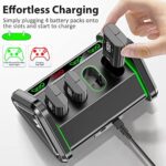 OIVO Xbox Controller Akku für Xbox One/Xbox Series X|S/Elite Controller mit Akkuladegerät, 4 x Grosse Kapazität wiederaufladbare Xbox Akku, Xbox Battery Pack und Ladestation mit EIN-/Ausschalter – Bild 5