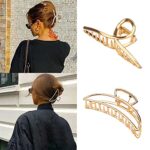 6 Stück Klaue Clips Haarklammern für Frauen Mädchen Metall Goldene rutschfeste grosse Haarklauenclip rutschfeste Haarspangen mit starkem Halt Halbmond Haarnadel für dickes dünnes Haar – Bild 3