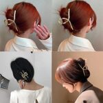 6 Stück Klaue Clips Haarklammern für Frauen Mädchen Metall Goldene rutschfeste grosse Haarklauenclip rutschfeste Haarspangen mit starkem Halt Halbmond Haarnadel für dickes dünnes Haar – Bild 6