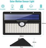 Solarleuchte für Aussen, HETP 78 LED Solarlampe Aussen 180° Superhelle Solarleuchte mit Bewegungsmelder Sicherheitswandleuchte 3 Modi Wasserdichte Wandleuchte Garten [Energieklasse A+++] – Bild 6