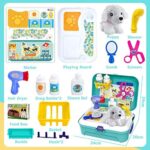 HERSITY Tierarztkoffer Hund Arztkoffer Kinder Mädchen 3 Jahre Alt Geschenkideen, Tierarzt Spielset Hundesalon Spielzeug Geschenk Kinderspielzeug ab 4 5 6 Jährige Junge Mädche – Bild 6