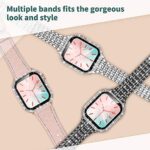 TOCOL 2 Stück Hülle Kompatibel mit Apple Watch Series 6/5/4/7,360° Rundum Bling Cover Diamonds für iWatch Girl, Transparent – Bild 6