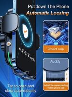Auckly 15W Fast Wireless Charger Auto Handyhalterung Mit Ladefunktion Automatischer Induktion Motor Betrieb Qi Ladestation Auto Kfz Handy Halterung Auto Lüftung für iPhone Samsung Huawei LG usw – Bild 7