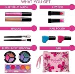 Playkidiz Echtes waschbares Spiel-Make-up-Set für Prinzessinnen – Kinder-Make-up-Set für Mädchen, ungiftig – komplettes Make-up-Anziehset mit Tasche – Bild 2