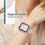 TOCOL 2 Stück Hülle Kompatibel mit Apple Watch Series 6/5/4/7,360° Rundum Bling Cover Diamonds für iWatch Girl, Transparent – Bild 4