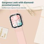 TOCOL 2 Stück Hülle Kompatibel mit Apple Watch Series 6/5/4/7,360° Rundum Bling Cover Diamonds für iWatch Girl, Transparent – Bild 5