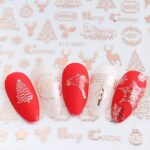 Nagelsticker Weihnachten - JMEOWIO 9 Blatt Nail Art Sticker Nagelaufkleber Selbstklebend Schneeflocke Urlaub Christmas Dekoration Nageldesign Zubehör – Bild 4