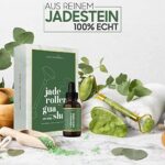 Jade Roller mit Vitamin C Serum & Gua Sha - Massage gegen Augenringe & Falten - Anti Aging Pflege Set mit Premium Gesichtsroller - 100% Jade Stein Beauty Rolle für Gesicht - Massagegerät – Bild 6