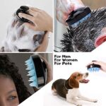 Ithyes Shampoo Bürste Silikon Kopfhaut Massager Haarbürste Nasstrockener Kamm Kopf Gummipflege verbessert die Durchblutung für Männer Frauen Haustiere – Bild 4