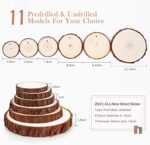 SOLEDI Natürliche Premium Holzscheiben Runde 8-9cm 26 Stücke zum Basteln - Baumscheiben mit Loch für Malerei, DIY, Weihnachten deko - Fest und Stabil Astscheiben mit Lanyard – Bild 5