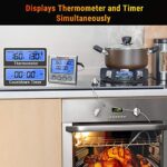 ThermoPro TP17 Digitales Grill Thermometer Bratenthermometer Fleischthermometer Ofenthermometer mit Timer, Zwei Edelstahlsonden, Blaue Hinterbeleuchtung, Temperaturbereich bis 300°C – Bild 5