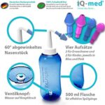 iQ med Nasendusche 500ml + 44x Salz + Rezeptbuch + 4 Aufsätze – Bild 4