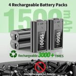 OIVO Xbox Controller Akku für Xbox One/Xbox Series X|S/Elite Controller mit Akkuladegerät, 4 x Grosse Kapazität wiederaufladbare Xbox Akku, Xbox Battery Pack und Ladestation mit EIN-/Ausschalter – Bild 3