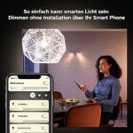 Philips Hue White E27 Einzelpack, warmweisses Licht, dimmbar, steuerbar via App, kompatibel mit Amazon Alexa (Echo, Echo Dot) [Energieklasse A+] – Bild 2