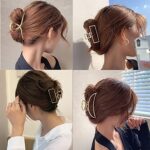 6 Stück Klaue Clips Haarklammern für Frauen Mädchen Metall Goldene rutschfeste grosse Haarklauenclip rutschfeste Haarspangen mit starkem Halt Halbmond Haarnadel für dickes dünnes Haar – Bild 5