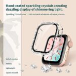 TOCOL 2 Stück Hülle Kompatibel mit Apple Watch Series 6/5/4/7,360° Rundum Bling Cover Diamonds für iWatch Girl, Transparent – Bild 3