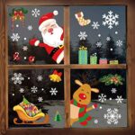 YILEEY Weihnachtsdeko Fenster Fensterbilder Schneeflocken Weihnachten 160, Fensterdeko Selbstklebend Christmas Decorations Fensterbild, PVC Aufkleber Deko für Türen Schaufenster Vitrinen Glasfronten