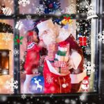 AmzKoi 160 Fensterbilder Weihnachten Selbstklebend, 6 Blätter Weihnachten Fenstersticker Winter Deko Weihnachtsdeko, Fensterbilder Weihnachten Wiederverwendbar – Bild 2