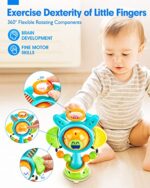 Baby Spielzeug 6 Monate Kleinkindspielzeug & Rassel Beissring Set Baby Spielzeug & Baby Rassel und Sensorische Beissring Ball – Bild 4