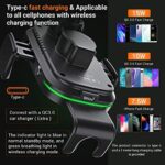 Auckly 15W Fast Wireless Charger Auto Handyhalterung Mit Ladefunktion Automatischer Induktion Motor Betrieb Qi Ladestation Auto Kfz Handy Halterung Auto Lüftung für iPhone Samsung Huawei LG usw – Bild 5