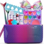 Purple Ladybug Kinderschminke Set für Mädchen - Geschenke für Mädchen 6 7 8 9 10 11 Jahre Alt - Sicheres und Abwaschbares Meerjungfrau Schminke Set mit Schminkkoffer, Lippenstift, Rouge, und Mehr