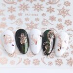Nagelsticker Weihnachten - JMEOWIO 9 Blatt Nail Art Sticker Nagelaufkleber Selbstklebend Schneeflocke Urlaub Christmas Dekoration Nageldesign Zubehör – Bild 3
