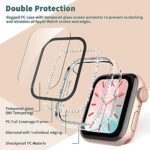TOCOL 2 Stück Hülle Kompatibel mit Apple Watch Series 6/5/4/7,360° Rundum Bling Cover Diamonds für iWatch Girl, Transparent – Bild 2