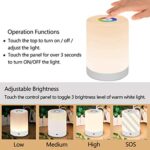 Nachttischlampe Touch Dimmbar, LED Smart NachtLicht Stimmungslicht Schreibtischlampe, USB Aufladbar, Tragbar, FarbWechsel 256 RGB für Kinder, Schlafzimmer, Camping (Warmweiss) – Bild 2