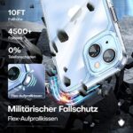 TAURI 5 in 1 iPhone 14 Hülle mit Schutzfolie, mit 1 Handyhülle + 2 Stück Schutzfolie + 2 Stück Kameraschutz [Militärischer Schutz] Anti-Gelb Stossfest Case 360 Grad Schutzhülle – Bild 4