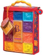 B. toys Baby Spielzeug Stapelturm, weiche Bausteine, Bauklötze Motorikspielzeug, Lernspielzeug, Spielwürfel mit Zahlen und Tieren ab 6 Monaten – Bild 4