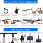 LFJ Latzug Fitness, Kabelzug Pulley Fitness Unterarmtrainer Arm-Krafttraining Trizeps Gewicht Fitnessgerät Trainer Home Gym DIY Riemenscheibensystem – Bild 4