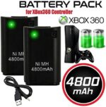 OSAN 2x 4800mAh Ni-MH "Direct-Charge" wiederaufladbar Batterie Akkus für XBOX 360 Remote Controller mit Ladekabel – Bild 2