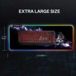 REAWUL RGB Gaming Mauspad Gross - 7 LED Farben 14 Beleuchtungs-Modi Gaming Mouse Mat, Rutschfester Gummibasis und Wasserdichter Oberfläche Tastatur Mouse Pad – Bild 7