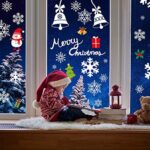 AmzKoi 160 Fensterbilder Weihnachten Selbstklebend, 6 Blätter Weihnachten Fenstersticker Winter Deko Weihnachtsdeko, Fensterbilder Weihnachten Wiederverwendbar