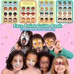 lenbest Kinderschminke Set - Schminke Kinder 17 Farben(5 Schimmernde Farben) | Glitzersteine | Pinsel | Glitzer | Make Up Schwamm | Schablonen - Schmink Kinder Face Paint Party Fasching Halloween – Bild 5