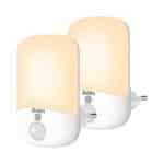 Gritin Nachtlicht Steckdose mit Dämmerungssensor, Schlaffreundliche Nachtlicht Baby, Stromsparende, 2700K Warmweiße LED Nachtlampe für Kinderzimmer/Schlafzimmer/Gang/Treppen/Küche/Badezimmer [Energieklasse A++]