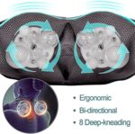 Shiatsu Rücken, Schulter und Nackenmassagegerät mit Wärme, Deep Tissue 3D Knetkissenmassagegerät für Nacken, Rücken, Schultern, Füsse, Beine, elektrische Ganzkörpermassage, zu Hause und im Auto – Bild 2