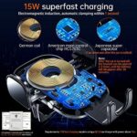 Auckly 15W Fast Wireless Charger Auto Handyhalterung Mit Ladefunktion Automatischer Induktion Motor Betrieb Qi Ladestation Auto Kfz Handy Halterung Auto Lüftung für iPhone Samsung Huawei LG usw – Bild 2