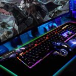 REAWUL RGB Gaming Mauspad Gross - 7 LED Farben 14 Beleuchtungs-Modi Gaming Mouse Mat, Rutschfester Gummibasis und Wasserdichter Oberfläche Tastatur Mouse Pad – Bild 2