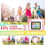 KinderKamera,DigitalKamera Print Sofortbildkamera 1080P 2.0 Zoll Bildschirm Videokamera Schwarzweiss Fotokamera mit 32GB Speicherkarte,3 Rollen Druckpapier,5 Farben Pinselstift Geschenk für Kinder – Bild 6
